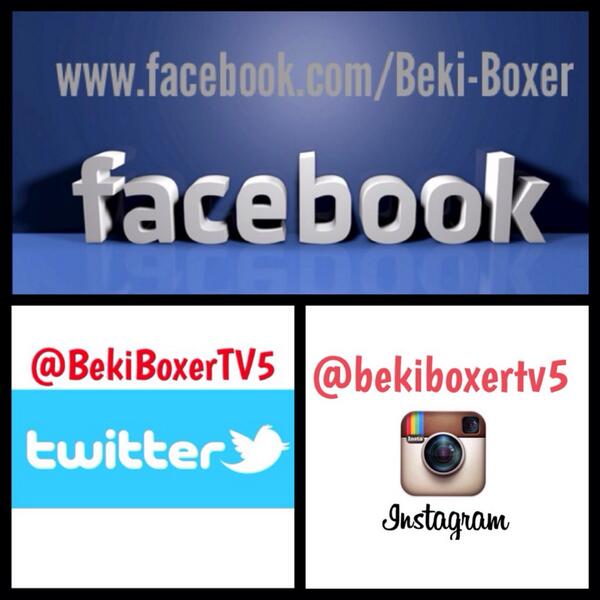 bekiboxertv5's tweet photo. #BekiBoxer official accounts. Like us on FB.Follow our IG &amp; Twitter accounts @alwynzky @danitapaner  @clairehartell http://t.co/rfaMbbIr0q