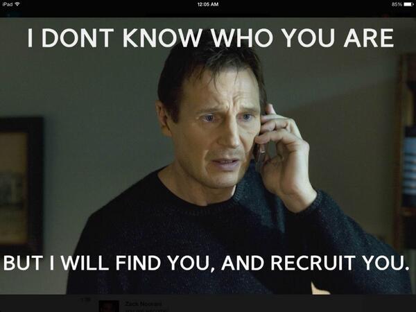 JamieLykins's tweet image. I love Liam Neeson &amp;amp; recruiting both too much not to share #recruitingpro