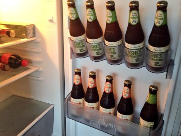 ryanwaring's tweet photo. Nothing says 'man pad' like dedicated fridge door space... #beers #sydney #australia #jamessquire #150lashes http://t.co/ZKBNVdp9pz