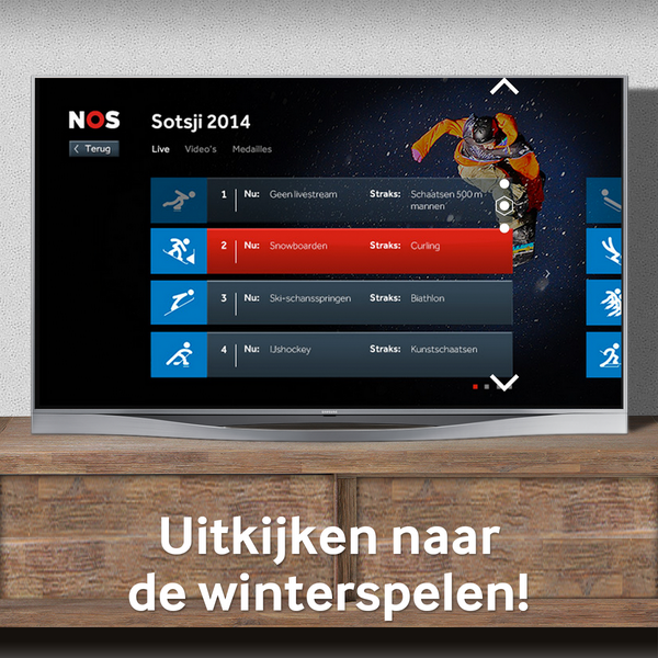 SamsungNL's tweet photo. Kies zelf welke sport je kijkt via de NOS Sport #SmartTV app #NOSSport #OS2014 http://t.co/4uTnd0DdzP