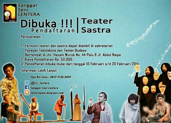 Ss_Lentera's tweet photo. yg berminat gabung dgn S.S Lentera. baru kali ini Lentera membuka pendaftaran secara umum. cc @SoalPALU @_bleGong http://t.co/HWwTQkNpSB