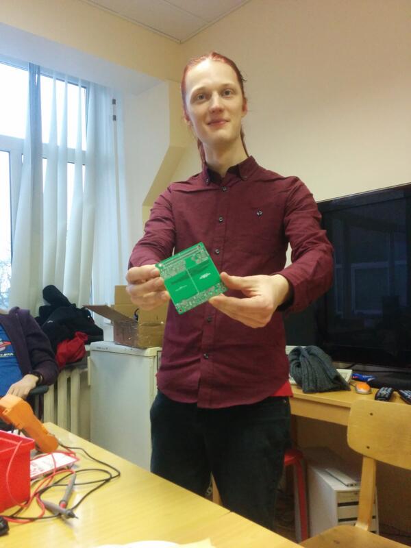 CrystalSpaceSat's tweet photo. Our original design circuit board #garage48 #ESTCube1 http://t.co/u774Lsh1Fq