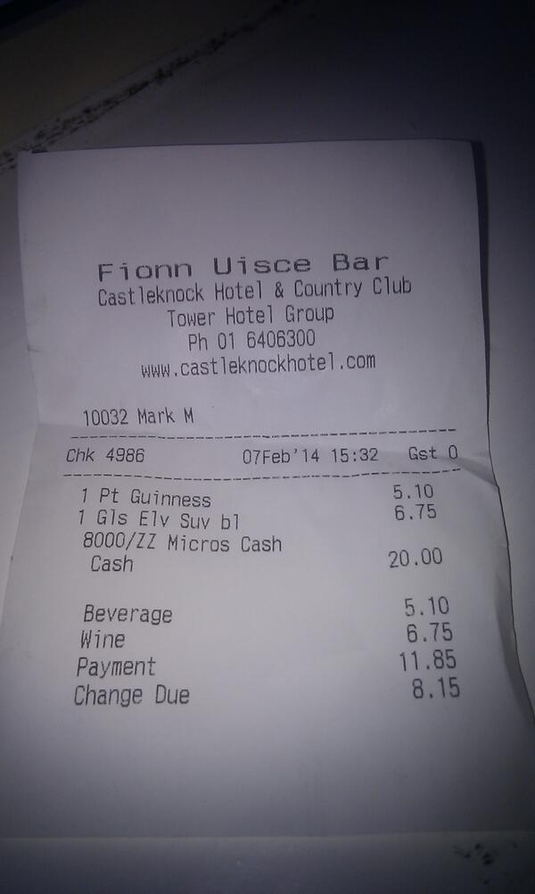 barso74's tweet photo. Welcome to Dublin at least dick turpin wore a mask #daylightrobbery http://t.co/jVbPpqCW0D