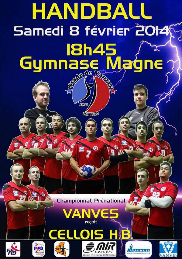 RDV à 18h45 aujourd'hui pour le coup d'envoi du match entre #Vanves et Cellois, CE SOIR NOUS VOULONS LA VICTOIRE !