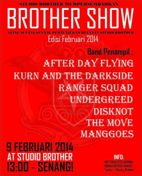 Mari bersenang-senang besok jam 13.00 - selesai di "BROTHER SHOW" Edisi Februari @Studio Brother \m/