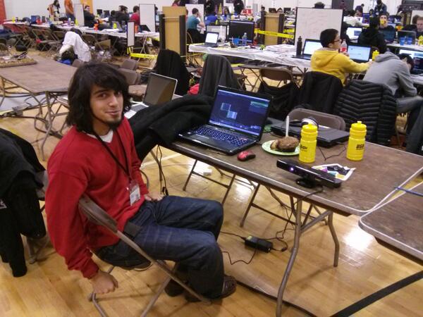 BoilerMake1's tweet image. @Antispecialty @TerrapinHackers building awesome music tech with a kinect. #BoilerMake #keeponhacking