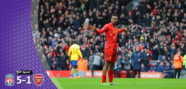footballontnt's tweet photo. Full Time: @LFC 5 @Arsenal 1. Live on BT Sport 1. #LivArs #btsport http://t.co/iDTvDlXapi