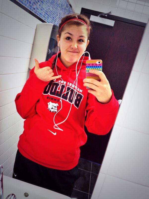 Ready to lay the smack down on these Baker bitches 😎🎾🐾 #BulldogNation #BulldogPride #BulldogTennis