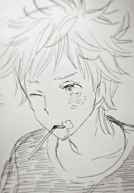 ホテルのメモ帳でらくがき 