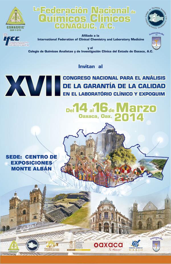 Conaquic's tweet photo. XVII Congreso Nacional Para el Análisis de La Garantía de la Calidad En el Laboratorio clínico y Expoquim http://t.co/B0g6Fr9X7W