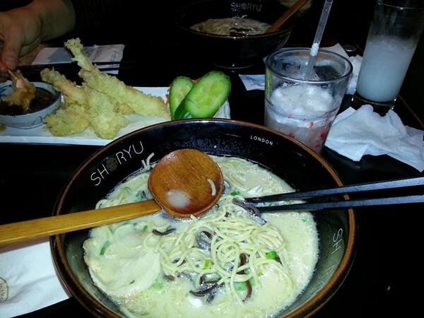 Jacquesmarais's tweet photo. Definitely the best Japanese food I ever had. And a Japanese food expert agrees with me! #shoryyramen #London http://t.co/Dh3sZUDZa3