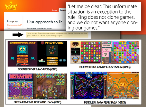 caribouloche's tweet image. "Let me be clear [..] King does not clone games" i.imgur.com/SFYvpeE.png #candyjam #comedy