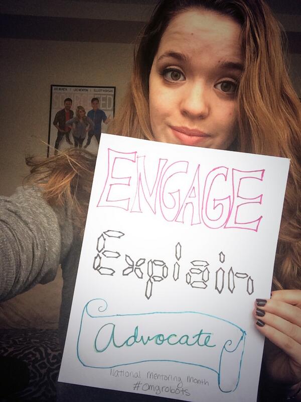 FIRSTweets's tweet photo. Nice! Share #YourThreeWords! RT @libbyk: Here's mine! Engage, Explain, Advocate. #omgrobots #NationalMentoringMonth http://t.co/9qsXUKjN3c