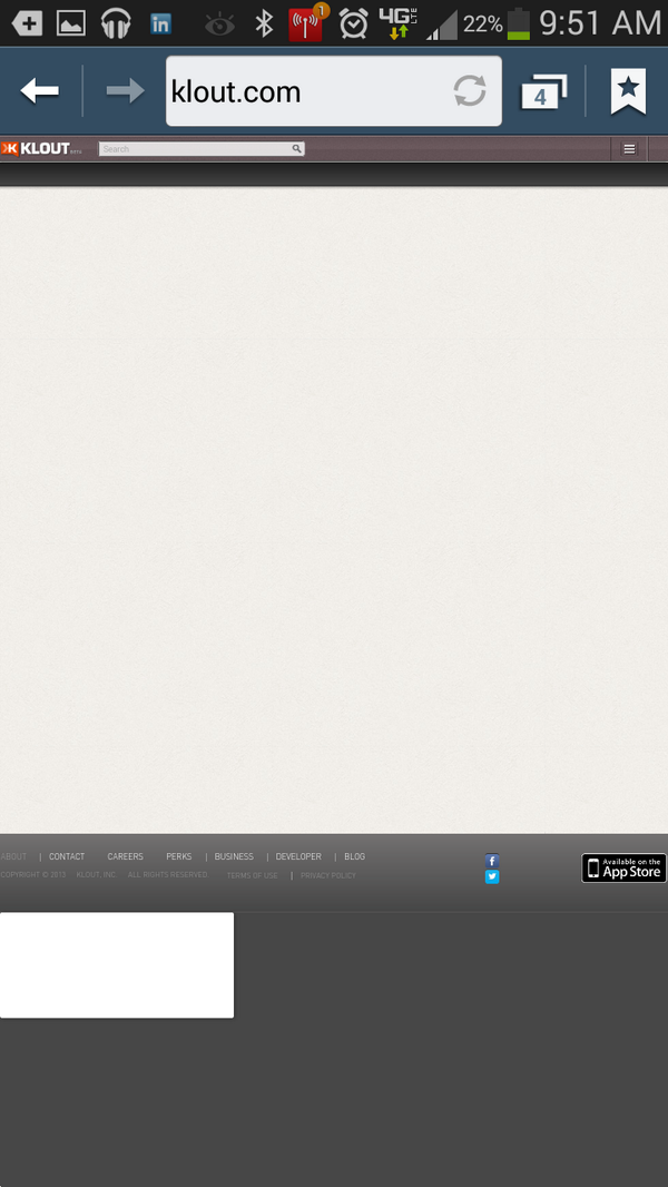 flexengineer's tweet image. Trying to use @klout from my Android, this is what I get. #FAIL #OccupyHTML5