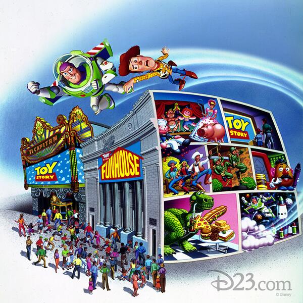 Disney Extinct Attractions Toy Story Funhouse, Woody's Roundup, and