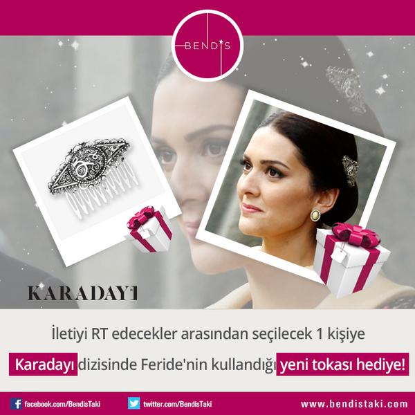Bendis_Design's tweet photo. İletiyi RT edenler arasından 1 kişiye, Karadayı dizisinde Feride'nin kullandığı yeni tokası hediye! #benimiçinadalet http://t.co/qkAyrZxAAk