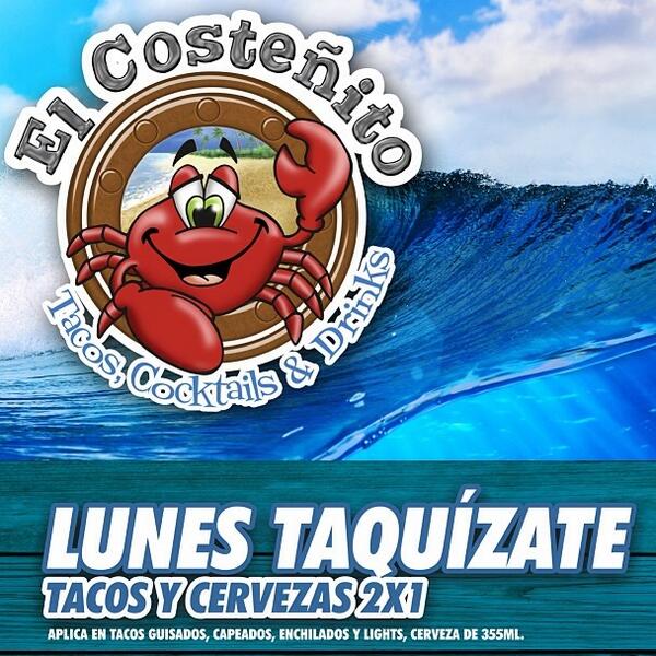 costenitoleon's tweet photo. Iniciando la semana con el pie derecho, TACOS Y CERVEZAS 2x1 TODO EL DIA #Costeñizate #ExcelenteLunes http://t.co/5qXixEEK0R