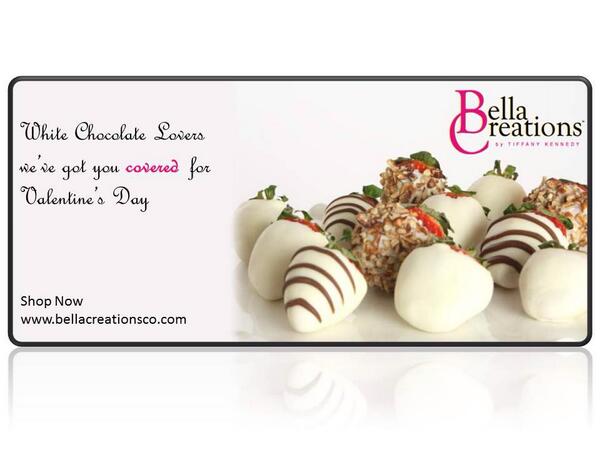 One Dozen White Chocolate Strawberries Pre Order Now for Valentines Day bellacreationsco.com <a href="/BellaCreationco/">Tiffany Kennedy</a>