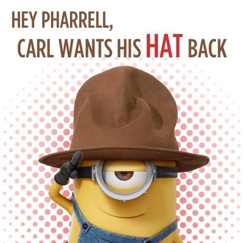 heta41's tweet photo. "@DM_Minions: Hey @Pharrell, Carl wants his hat back! http://t.co/cZMDARAFnK"