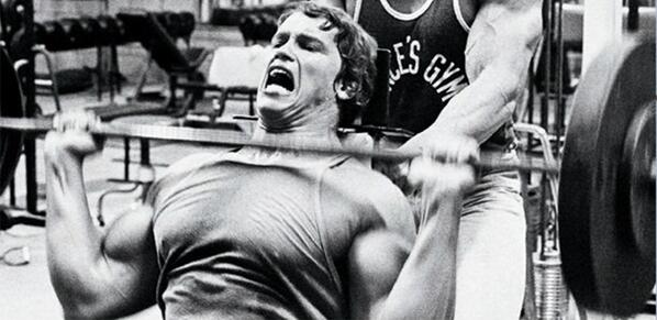 T_Nation's tweet photo. If you don't make a face like this at least once per workout, you're not doing it right. @Schwarzenegger http://t.co/DtruhPBChC