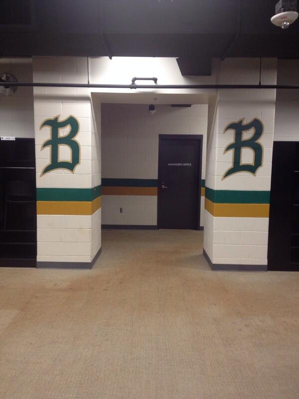 UAB_Baseball's tweet photo. Some new additions today to the Blazers locker room at #RegionsField, thanks to @Fathead! @BhamBarons #goblazers http://t.co/cMTNxBu5TK