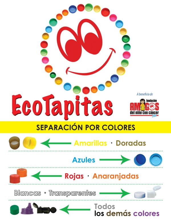DamosSonrisas's tweet photo. Trae tus #Ecotapitas a la #CasaHogar de @FundanicaZulia separadas por color! http://t.co/hCZmIKwM8I