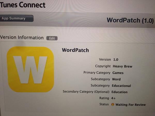 WordPatchapp's tweet photo. Aaaaaaand we've submitted! http://t.co/m4IemgYPue