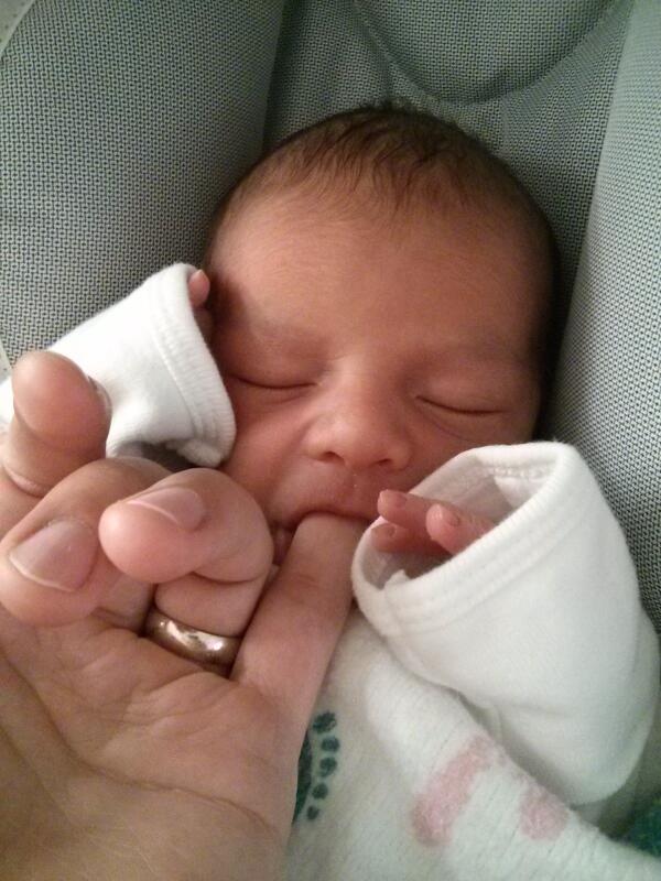 andres's tweet photo. I was trying to comfort @la_bachita in her new car seat, but now I'm sort of in a gridlock. #HumanPacifier http://t.co/7C7NRXVGEG