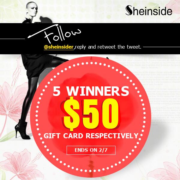 SHEIN_Official's tweet photo. #SheInside Valentine's Day Giveaway
Follow @sheinsider,reply and retweet the tweet.
5 winners! http://t.co/jmcbxoPqu3