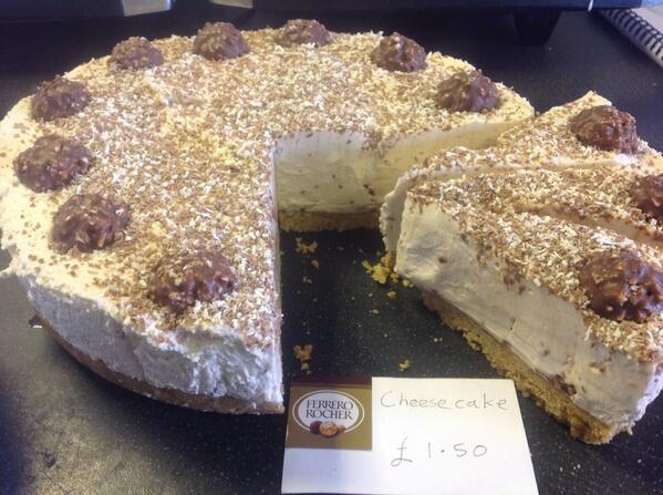 Fillerz's tweet photo. Our Cheesecake Today is Ferrero Rocher!! http://t.co/Zaor6IK9vW