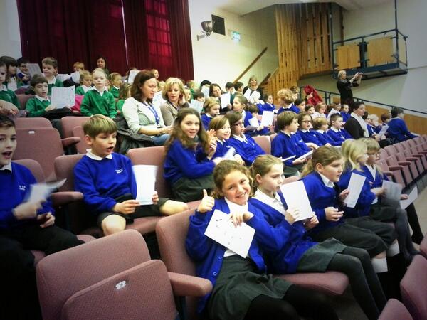 Years 3, 4 and 5 and ready to watch the Children's concert in Petersfield.