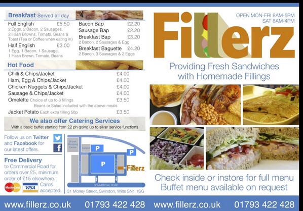 Fillerz's tweet photo. Breakfast and Hot food menu http://t.co/ptCJJZ3UVE