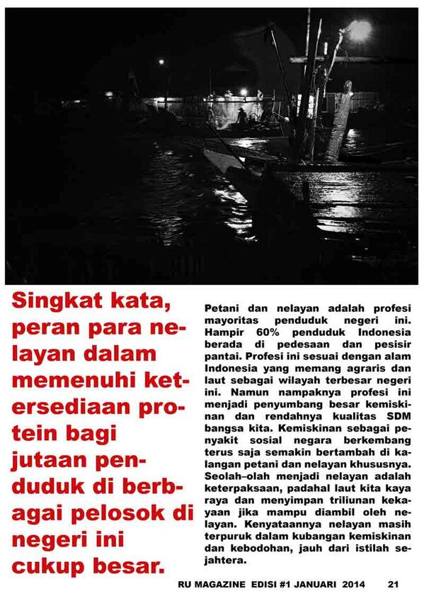 Kehidupan Nelayan Pantai Sederhana Muara Gembong, Baca Ru Magazine edisi #1 Jan 2014