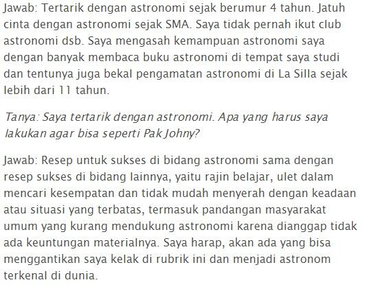 FaktaAstronomy's tweet photo. Cuplikan tanya jawab dgn Johny bagi yg tertarik dgn Astronomi : http://t.co/CiOqM7LjRG