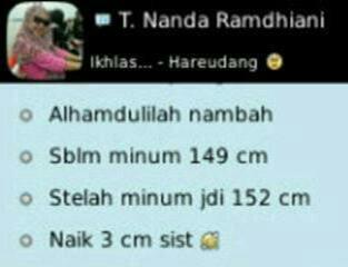 Congrats buat T'nanda yang nambah tinggi nya xoxoxo :) yukkk yg mau silahkan hub 087718234242 / 20F3CAB0