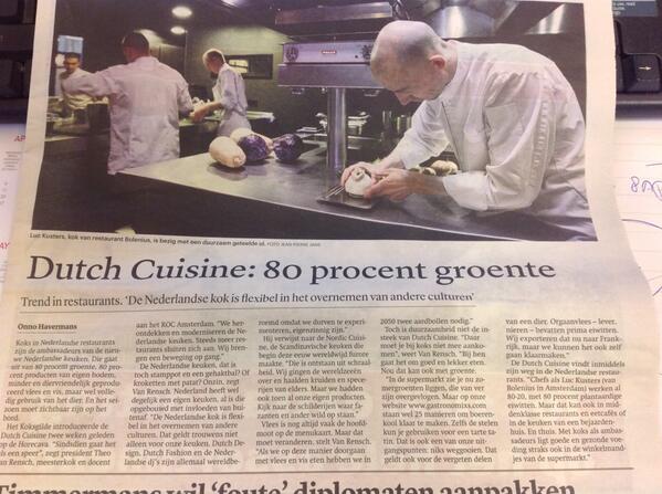 DutchCuisine's tweet photo. @lucNxavier @Gastronomixs @trouw  gisteren #80/20 http://t.co/zlCgsZ71xB
