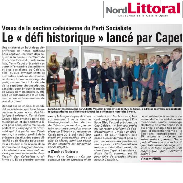 PhilippeVASSEUR's tweet photo. @yanncapet_2014 Yann CAPET : "Calais, un défi historique à relever"   #PS_Calais #EELVCalais http://t.co/HIVGuUzbEK http://t.co/ERBaeXgqlk