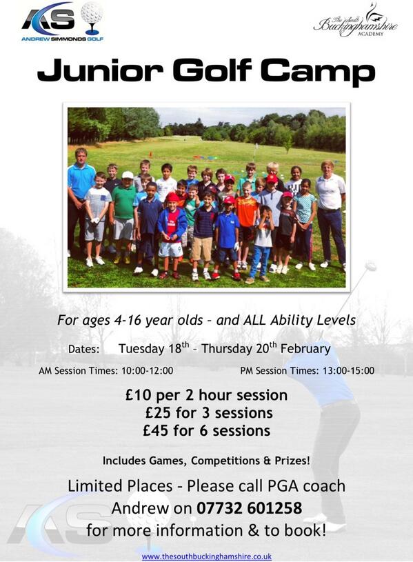 AndrewPGACoach's tweet photo. Half-term Junior Golf Camp!!!  Book your child's place now! Call 07732 601258 @BeaconsfieldL @bucksfreepress @BBOGP http://t.co/NCXuiE9vHO