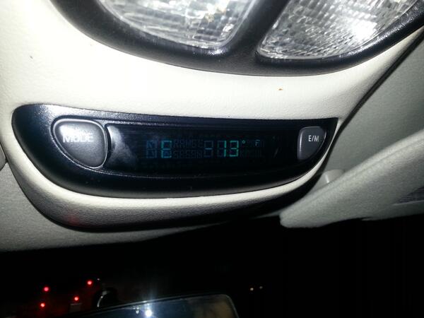 2lphill's tweet photo. That is a low number. Outside temp on the drive in today. http://t.co/cVa1MgvX7L