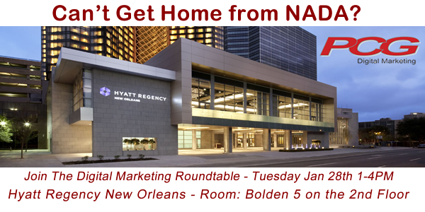 automotiveseo's tweet photo. Dealers: Stuck in NOLA? Make the most of it today at 1PM. Details: http://t.co/LqLNvI6RDm Please RT #nada2014 http://t.co/iGkUmmuzOf