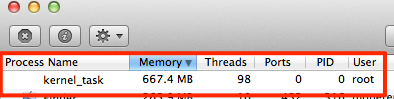 mguerena's tweet image. Anyone know how to get rid of “Kernal Task” that shows up on Activity Monitor? It is sucking up my RAM. #machelp