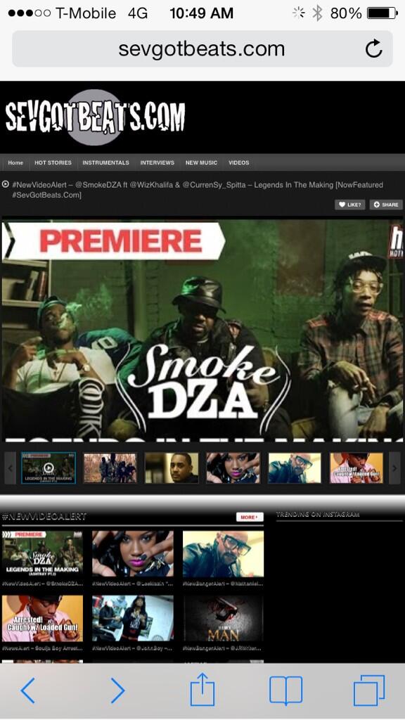 sevdaproducer's tweet photo. #NewVideoAlert – @SmokeDZA ft @WizKhalifa &amp; @CurrenSy_Spitta – Legends In The Making [#SevGotBeats.Com] - http://t.co/5Zg4Shircp