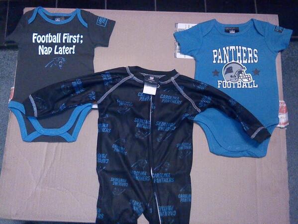 Soup830's tweet image. @Panthers @captain_41 @Jonathanstewar1 My soon to be newborn daughters very first set of clothes!!!  #keeppounding