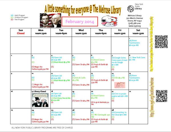 MELROSELIBRARY's tweet photo. Next Months Events up and running @MELROSELIBRARY http://t.co/y7bXfnJPz9