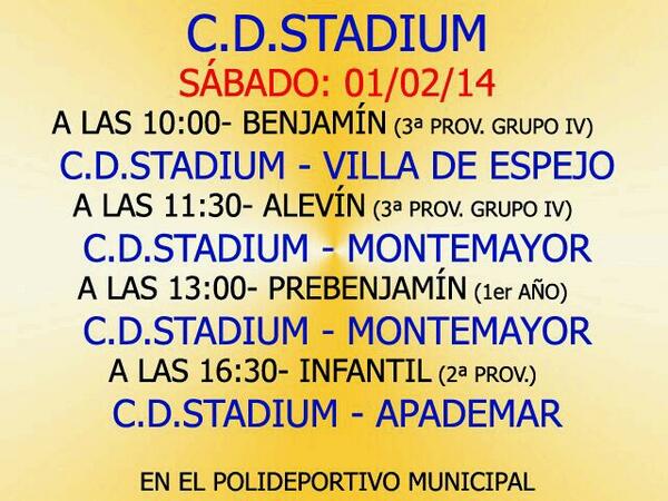 presi_stadium's tweet photo. Os esperamos en el poli!! http://t.co/wpzScgaU7H