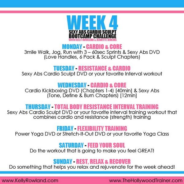 JeanetteJenkins's tweet photo. It's Week 4 of the #SexyAbsCardioSculpt with @KELLYROWLAND & #QLChallenge & today is all about interval training! http://t.co/xSrTvfdJcm