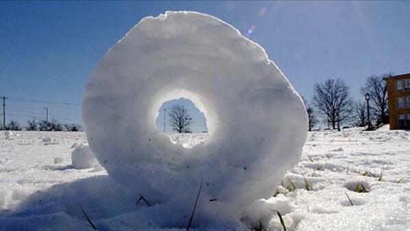 adam_lorence's tweet photo. Everyone's freaking out about these "snow rolls" in Ohio. I don't see the big deal. Typical work of sgnomes. http://t.co/ZSEOYiwXBU