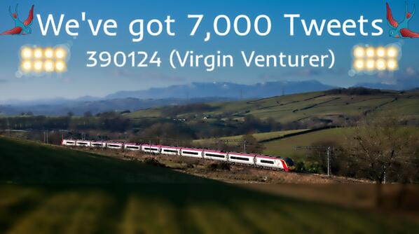TeamVirginTrain's tweet image. Woo-hoo! It's my 7,000th Tweet and what a picture to celebrate with! #TeamVT #VirginTrains