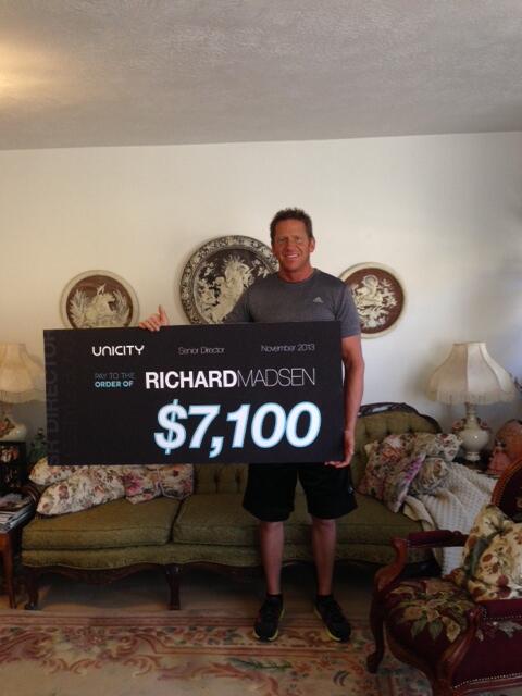 Unicity's tweet photo. Congratulations to Richard Madsen for earning his Senior Director Lifestyle Bonus check! :) #DefineYourPrime http://t.co/GInGR4q8EM