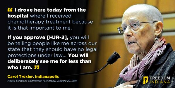 freedom_indiana's tweet photo. #HJR3 would eliminate critical protections for Hoosier families like Carol & Donna. We must #StopHJR3! #lgbt #INLegis http://t.co/PDd0qlFuqZ